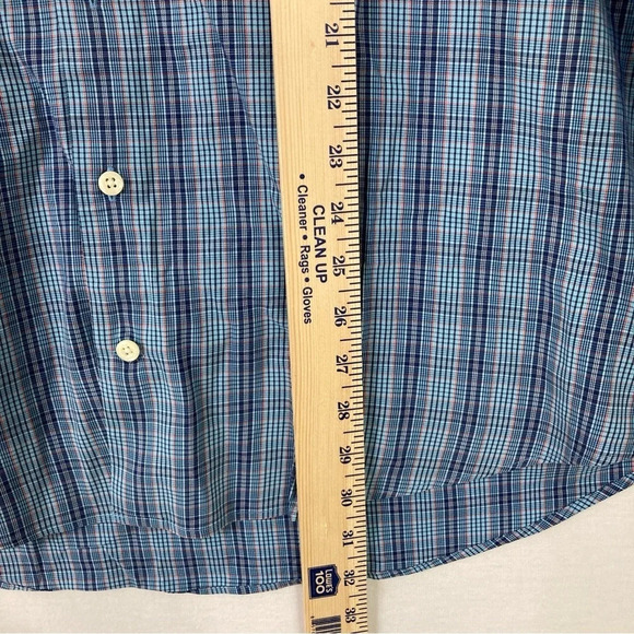 Peter Millar Blue Plaid Crown Comfort Long Sleeve Button Down XL - Picture 4 of 8